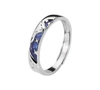QKEPCY Anillo De Para Mujeres Hombres, Cielo Estrellado Azul, Diseño De Anillo De Dedo Abierto, Anillos Ajustables Para Pareja, Mujeres, Hombres, El Mejor Regalo