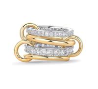 QKEPCY Anillos Mujer Acero Inoxidable Chapado en Oro 18K Anillo Delgado para Compromiso y Boda Joyería de Moda (6)