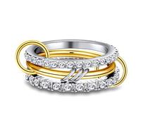 QKEPCY Anillos Mujer Anillo de Promesa Anillo de Boda Circonita Acero Inoxidable Chapados en Oro 18K Joyas Apilables