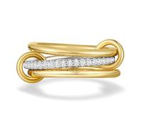 QKEPCY Anillos Mujer Anillo Oro Anillo de Circonita Promesa Romántico Acero Inoxidable Chapados en Oro 18K Boda Accesorios Joyería