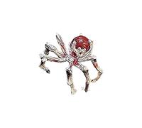 QKEPCY Anillos Punk Vintage para Hombre y Mujeres, Gótico Y2K Araña Anillos Ajustables Abiertos Conjunto de Joyería Apilable Plateado, Regalo Halloween juego de rol (Rojo)