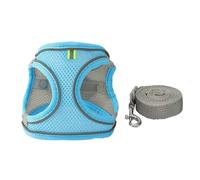 QKEPCY Arnés Chaleco Transpirable Malla Perro Pequeño Ajustable Correa Paseo Perros Pequeños Medianos Reflectante Cómodo Control Seguro Adiesreamiento (Azul XXS)