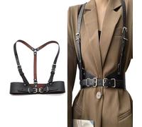 QKEPCY Arnés Corporal Ajustable Cinturón Decorativo Tirantes Estilo Gótico Complemento Vestimenta Mujer Elegante Accesorio Ropa