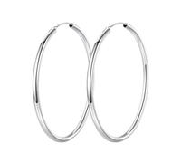 QKEPCY Aros Circulares Grandes Plateados 7cm Pendientes Redondos Brillantes Joyería Elegante Mujer Accesorios Minimalistas