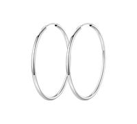 QKEPCY Aros Circulares Grandes Plateados 7cm Pendientes Redondos Brillantes Joyería Elegante Mujer Accesorios Minimalistas