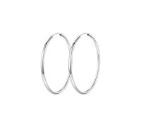 QKEPCY Aros Circulares Grandes Plateados 7cm Pendientes Redondos Brillantes Joyería Elegante Mujer Accesorios Minimalistas