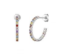 QKEPCY Aros Semicirculares Multicolor Cristales Brillantes Pendientes Elegantes Joyas Femeninas Accesorios Decorativos