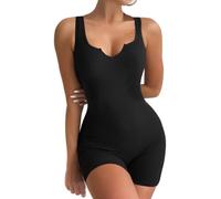 QKEPCY Body para Mujer Sexy Cuello en V Neck Bodies Elegante Stretch Leotardo Bodysuit Una Pieza Lencería Jumpsuit Moda Negro Leotard Top Club Desgaste (XL)