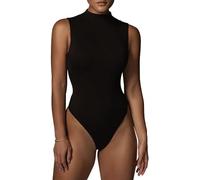 QKEPCY Body sin Mangas Mujer Sexy Cuello Alto Bodysuit Elegante Moldeador Ajustado Reductor Vientre Plano Monos de una Pieza Camiseta Moldeadora Ropa Verano