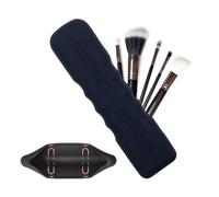 QKEPCY Bolsa de Cosméticos de Silicona,Pequeño Neceser de Silicona para Pinceles de Maquillaje,Organizador de Herramientas de Maquillaje Suave y Elegante para Viajes para Mujer Niña (Negro)