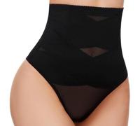 QKEPCY Braga Moldeadora Mujer Body Reductor Mujer Braga Faja Sin Costuras Tanga Faja Reductora Mujer Invisible Faja Moldeadora Y Reductora Bragas con Relleno Gluteos(Negro/M)