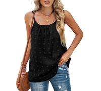 QKEPCY Camiseta de Verano sin Mangas para Mujer Camisetas Tirantes Mujer Camiseta Básica de Tirantes Largos Tirantes Ajustables de Espagueti Camisola (Negro XL)