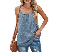 QKEPCY Camiseta Tirantes Mujer Tank Top Camisola Verano Blusa Texturizada Cuello Redondo Tops sin Mangas Ropa Casual Elegante Camisetas Transpirables Tops Deportivos