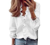 QKEPCY Camisetas de Manga Mujer Larga para Mujeres Blusa y Camisas de Manga Larga Para Mujer con Cuello en V Blusa Camisa de Manga Larga Túnica Camiseta Ropa Tops