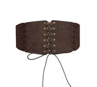 QKEPCY Cinturón Corsé Ancho Elástico Ajustable Cordones Laterales Hebillas Vintage Decorativas Complemento Vestidos Faldas Blusas