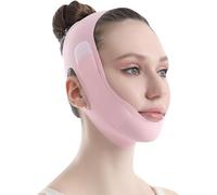 Qkepcy Cinturón Facial Reafirmante De Silicona Transpirable Con Ajuste De Velcro Mascarilla Lifting Para Cuidado De La Piel Herramienta Antienvejecimiento Para Contorno Facial Color Rosa(Pink)