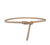 QKEPCY Cinturón Mujer de Cuero Fino Cinturón Ajustable Estrecho de PU con Hebilla de Metal Delgado para Jeans Pantalones Vestidos y Abrigos(Caqui)