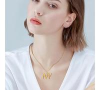 QKEPCY Colgante Mariposa Letra K Inicial Dorado Elegante Collar Cadena Fina Joya Personalizada Mujer