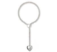 QKEPCY Collar Cadena Corazón Hueco Plateado Doble Colgante Ajustable Gargantilla Eslabones Metálicos Longitud Disponible 25" 31.5" Accesorios Mujer (B)