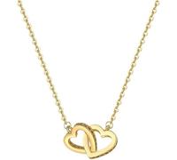 QKEPCY Collar Corazones Entrelazados Doble Colgante Cadena Ajustable Joyería Elegante Mujer Acero Inoxidable Brillante