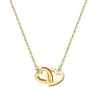 QKEPCY Collar Corazones Entrelazados Doble Colgante Cadena Ajustable Joyería Elegante Mujer Acero Inoxidable Brillante