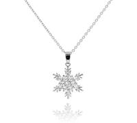 QKEPCY Collar de Mujer con Colgante de Copo de Nieve en Plata 925 Joyería Elegante para Regalo Original Ideal para Todas las Ocasiones