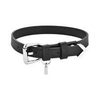 QKEPCY Collar Mujer Choker de Cuero Negro con Hebilla Plateada Gargantilla de Moda para Hombre y Mujer Accesorio Ideal para y Uso Diario