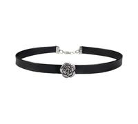 QKEPCY Collar Mujer Choker Dorado con Colgante de Flor Gargantilla de Cuero para Mujer Accesorios de Moda para y Uso Diario