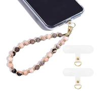 QKEPCY Cordino Cellulare Acrilico Pietra Naturale Cordino per Cellulare Perline di Cristallo laccio Accessorio di Moda per Telefoni Anti-Smarrimento Ciondolo