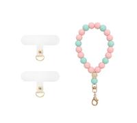 QKEPCY Cordino Cellulare con Perline Acrilico Brillante Silicone Colorato Ciondolo Universale con Distanziatore Trasparente Cordino per Cellulare Protezione Contro Caduta e Furto