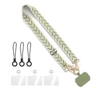 QKEPCY Cordon para Movil Universal Correa Cruzada y para la Muñeca Correas Ajustable para Cuello con 2 Parches Duraderos Cadena Multifuncional Compatible con la Mayoría Fundas (Verde)