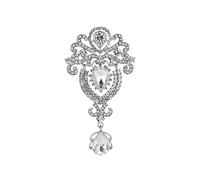 QKEPCY Corona Brooch Pin Cristal Broches Broche de Moda Vintage Estilo Victoriano Broche para Mujer Cristal Austríaco Boda para Banquete de Las Mujeres de Plata Vestidos de Fiesta