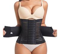 QKEPCY Fajas Reductoras Mujer Adelgazante Waist Trainer Cintura Control de Abdomen Faja Reductora Entrenador Lumbar Moldeadora Postparto Cinturón (Negro/M)