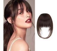 QKEPCY Flequillo Postizo Natural Cabello Humano Clip Extensiones Pelo Franja Frontal Ajustable Accesorio Peinado Mujer