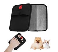 QKEPCY Guantes Quitapelos para Mascotas Elimina Rápidamente Pelo Suelto con Static Removal Doble Cara Reutilizable, Ideal para Aseo Diario Rápidamente Pelo Suelto Mascotas (Negro-1)