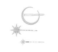 QKEPCY Horquillas Luna Estrella Brillantes Accesorios Cabello Decorativos Pinzas Pelo Elegantes Sujetadores Peinado Mujer