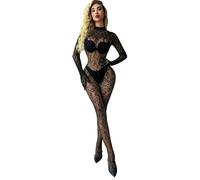 QKEPCY Lingerie Sexy Mujer Eróticos Body Encaje Transparente Manga Larga Lenceria Hot Ropa Interior Sensual Conjunto Picardias Camisón Atractivo Elegante