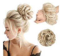QKEPCY Moño Postizo Messy Bun Cabello Sintético Rizado Voluminoso Extensión Coletero Elástico Peinado Recogido Natural