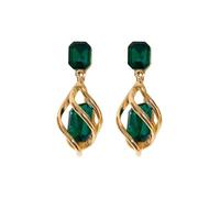 Qkepcy Pendientes De Gota Con Cristal Rojo Y Diseño En Espiral Dorado Elegantes Pendientes Colgantes Para Mujer Joyería Fina Para Eventos Y Ocasiones Especiales Pendientes Largos De Fiesta