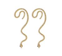 Qkepcy Pendientes De Serpiente Dorados Con Cristales Brillantes Accesorios Elegantes Para Mujer Joyería De Moda Pendientes Largos De Diseño Único