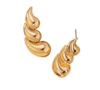 QKEPCY Pendientes Dorados en Forma de Hoja Joyería Elegante para Mujer Accesorios de Moda Pendientes Ideales para Cualquier Ocasión (Oro)