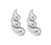 QKEPCY Pendientes Dorados en Forma de Hoja Joyería Elegante para Mujer Accesorios de Moda Pendientes Ideales para Cualquier Ocasión (Plata)