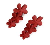 Qkepcy Pendientes Florales Rojos De Resina Para Mujer Elegantes Aretes Largos Con Diseño De Flores Joyería Artesanal Para Ocasiones Especiales Pendientes Modernos Y Llamativos
