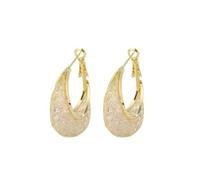 QKEPCY Pendientes Lágrima Pendientes de Aro Gota en Aleación Dorada con Malla de Rejilla y Cristales de Circonita para Mujer, Elegantes para Noche y Diario