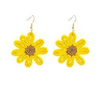 QKEPCY Pendientes Margarita Floral Tejidos Artesanales Colgantes Decorativos Primavera Verano Elegantes