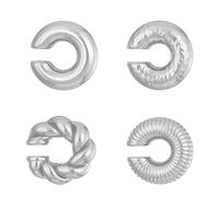 QKEPCY Pendientes Mujer Clips para Orejas Circulares Grueso sin Perforación Pendientes de Cartílago Envoltura Acero Inoxidable Hipoalergénicos Joyeria Fiesta para Mujeres Niñas