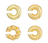 QKEPCY Pendientes Mujer Clips para Orejas Circulares Grueso sin Perforación Pendientes de Cartílago Envoltura Acero Inoxidable Hipoalergénicos Joyeria Fiesta para Mujeres Niñas