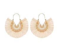QKEPCY Pendientes Mujer Festón Borla Multicolor Exagerada Pendientes de Metal Bañados en Oro Hipoalergénicos Boda Regalos Joyas Joyeria Fiesta para Mujeres Niñas