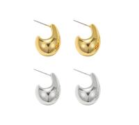 QKEPCY Pendientes Mujer Plata y Dorados Diseño Elegante y Moderno para Todas las Ocasiones Regalo Perfecto para Mujeres