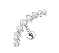 QKEPCY Piercing Oreja Titanio G23 Conch Interior Helix Earring Cartílago Oreja Hipoalergénicos Pendientes para Mujer (Plata)